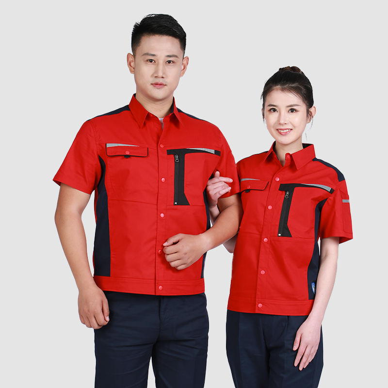 夏季工作服9803防静电大红