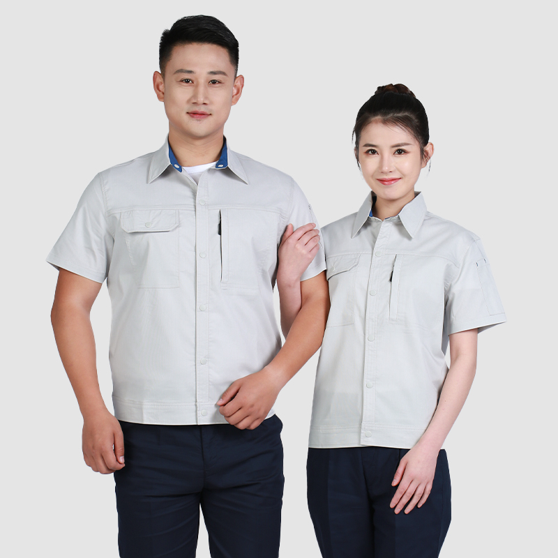 夏季工作服98002防静电浅灰