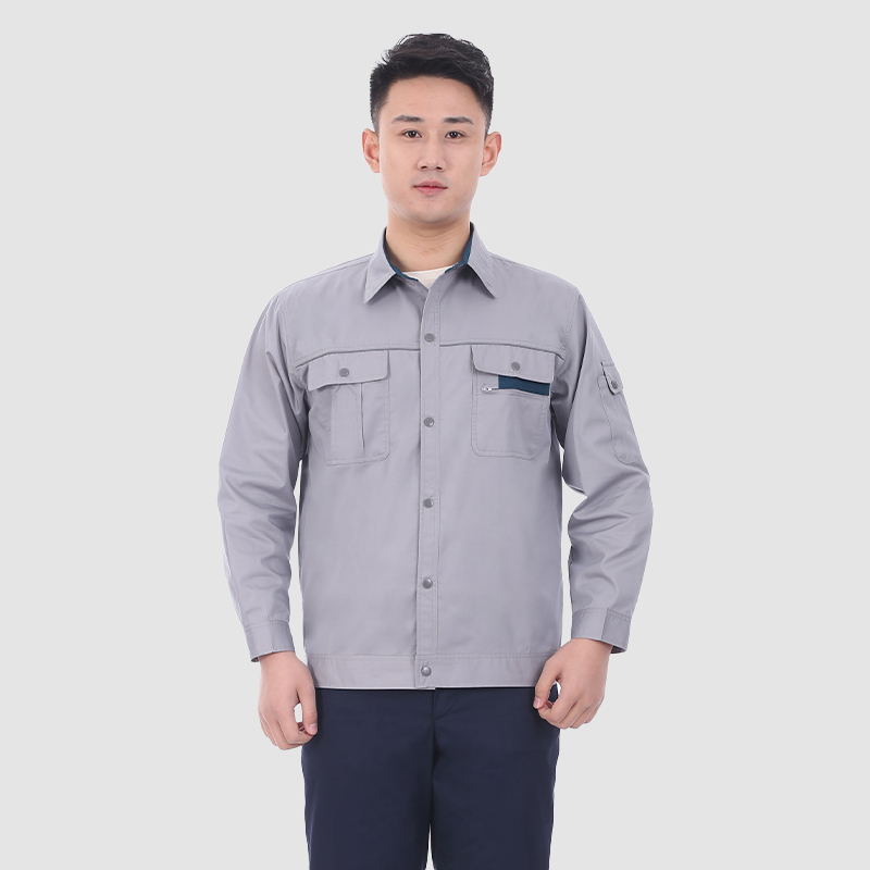 夏季长袖工作服防静电9904灰色