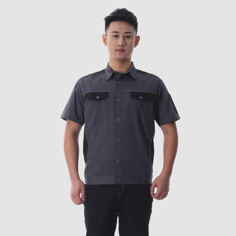 夏季工作服9801灰黑-