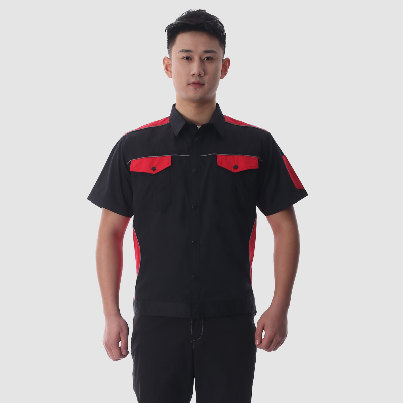 夏季工作服9801黑红