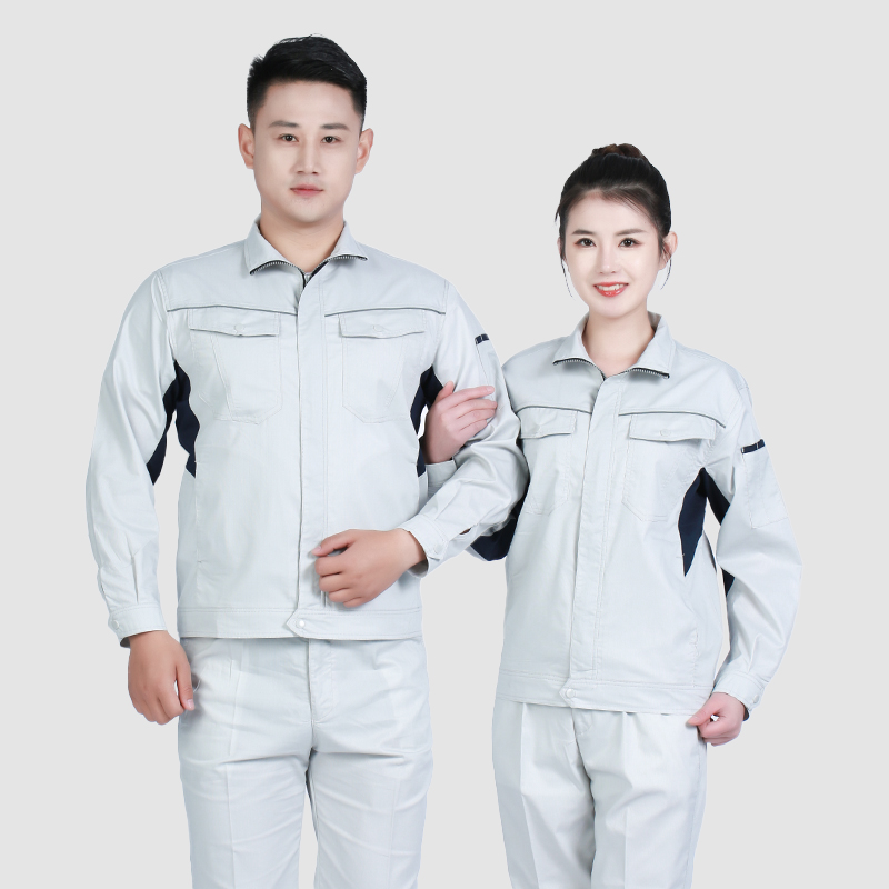 夏季长袖工作服1065-2防静电浅灰