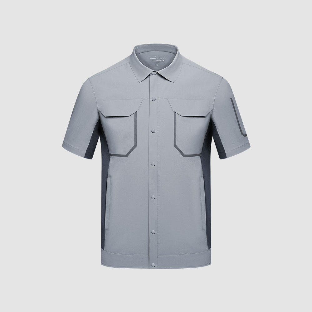 夏季工作服SKY009-雅致灰拼灰蓝