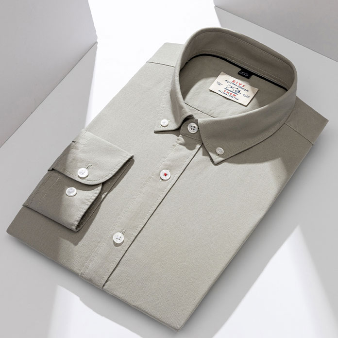 全棉精梳牛津纺酵素水洗衬衫