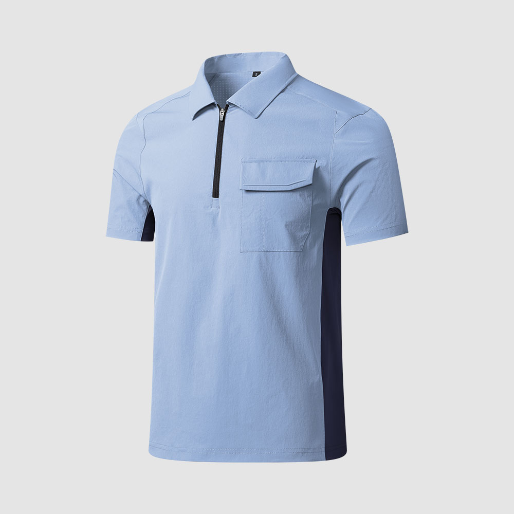 POLO衫定制SKY8091-雾霾蓝拼藏蓝