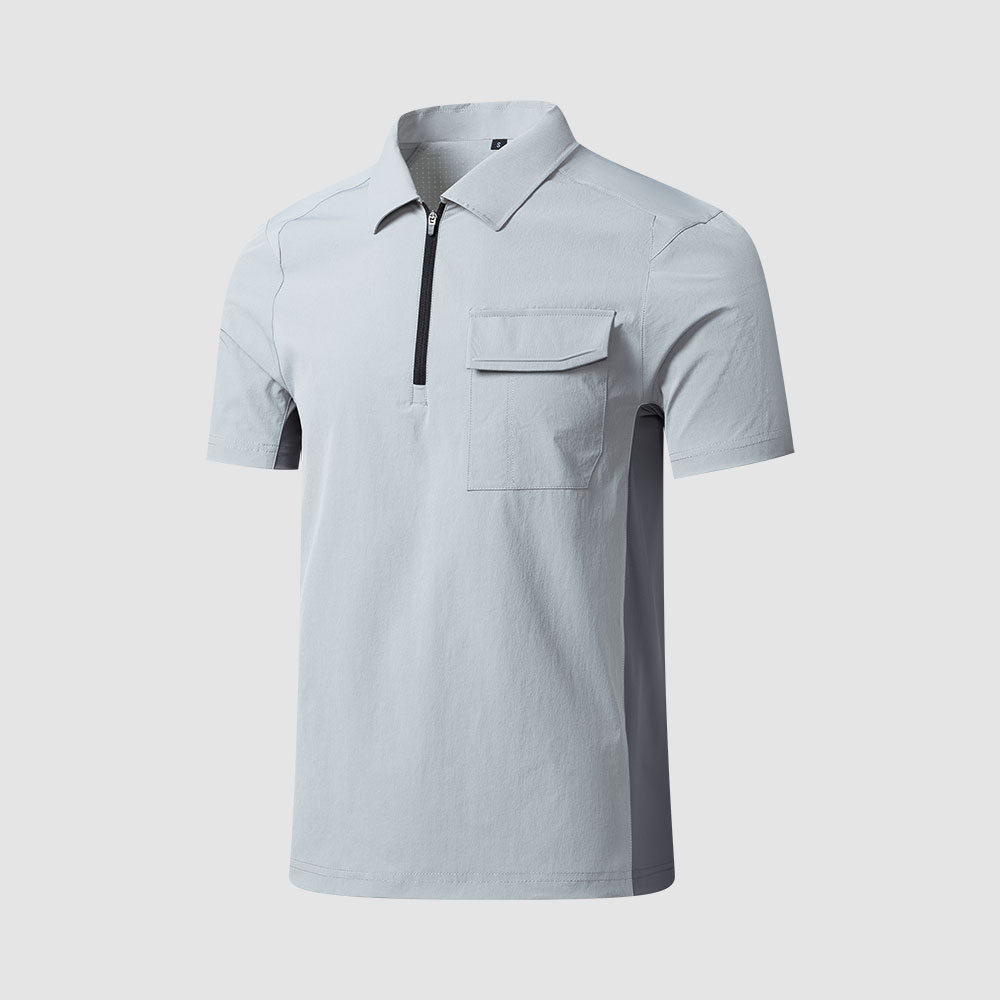 POLO衫定制SKY8091-银灰拼中灰