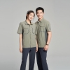 夏季工作服SKY009-橄榄绿拼灰咖