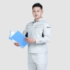 夏季长袖工作服1065-2防静电浅灰